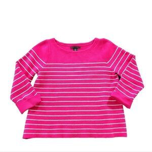 Tahari Pink Stripe Sweater